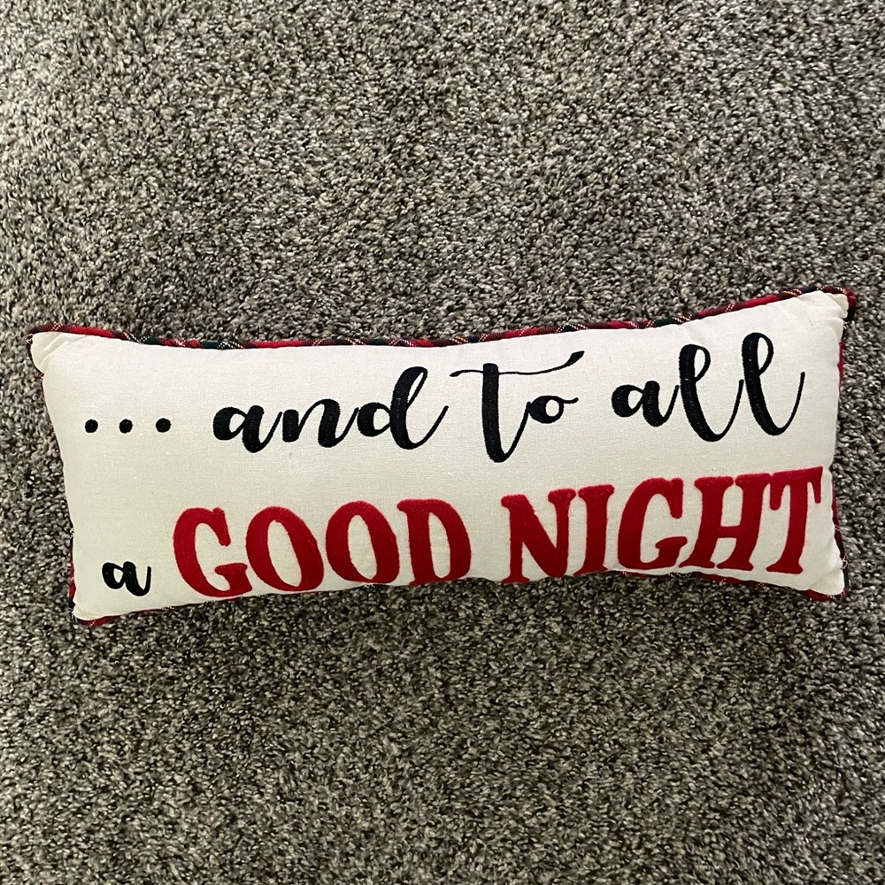 Decorative Holiday Pillow - Red and White